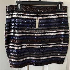 Express sequin elastic/stretch mini skirt.